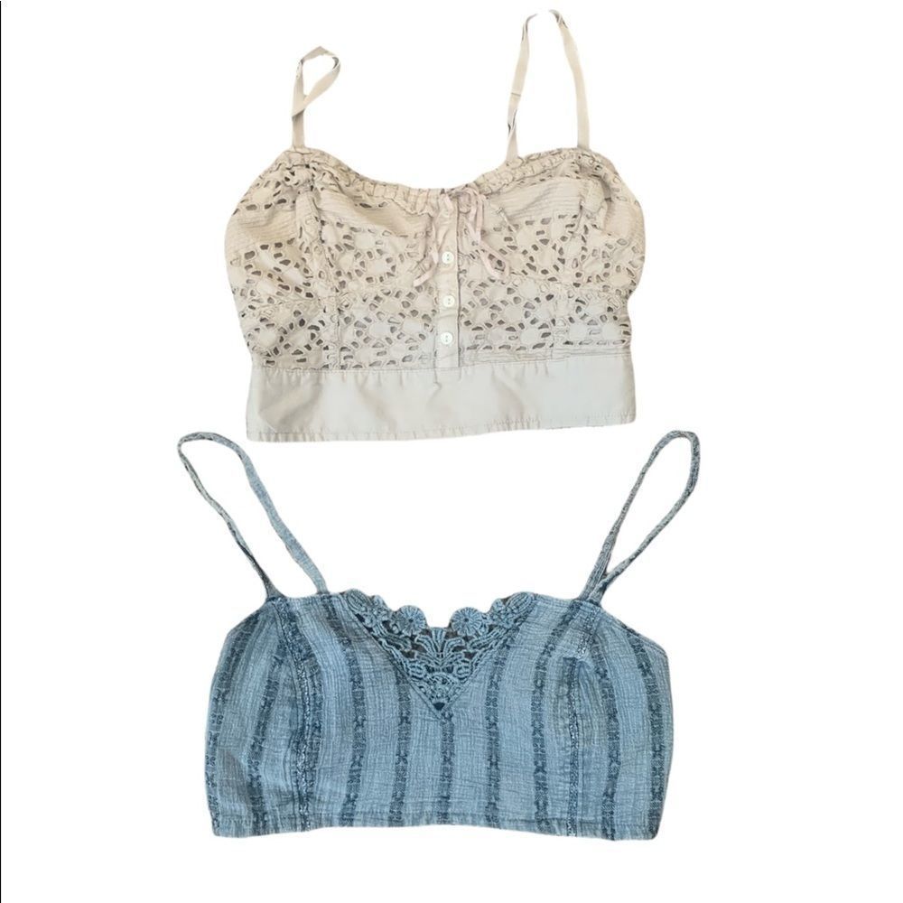 American Eagle/Kimchi Blue Bundle of Medium Crop Tops denim and khaki